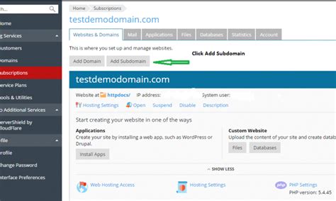 How To Create Subdomain In Windows Reseller Hosting Plesk Silicon House