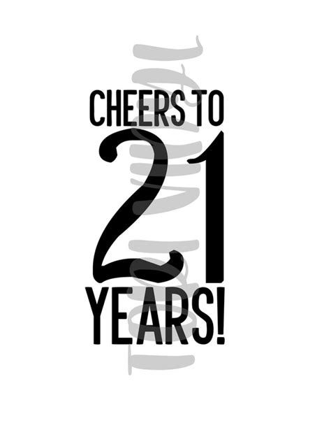 Materials Clip Art And Image Files Cheers To 21 Years Svg 21 Birthday Svg