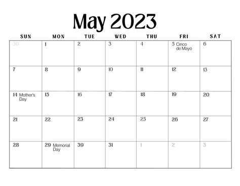 Free May and June Printable Calendars 2023 (Monthly) - Shower and Party ...