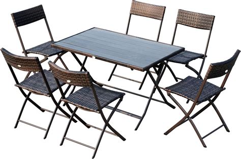 Outsunny Conjunto De Comedor Ratan Mesa Y Sillas Muebles Plegable Rat N