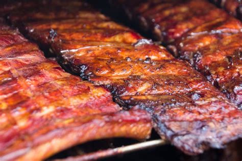 Spare Ribs On Grill Smoked Pork Ribs Stock Image Image Of Cook Meat 70436823