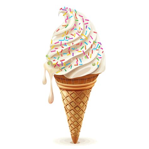 A Creamy Soft Serve Ice Cream Cone With Colorful Sprinkles 48053500 Png