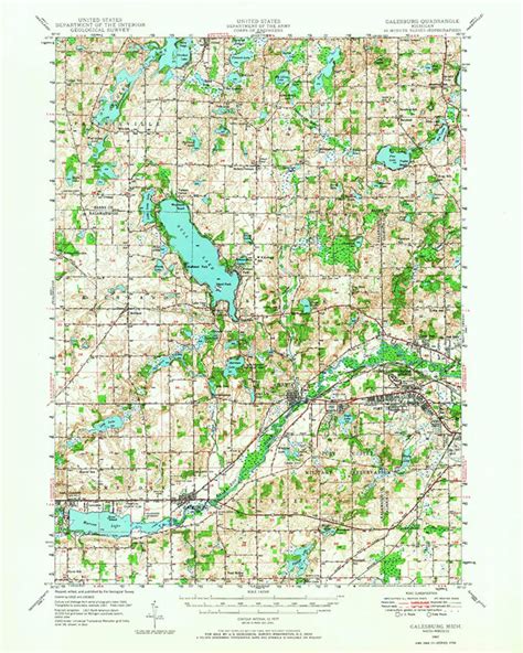 1947 Map Of Gull Lake Kalamazoo County Michigan Etsy