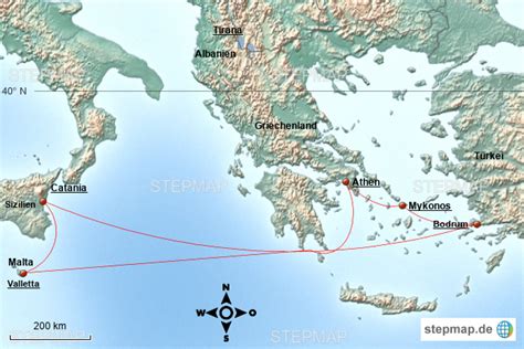 StepMap Östliches Mittelmeer 2017 Landkarte für Malta