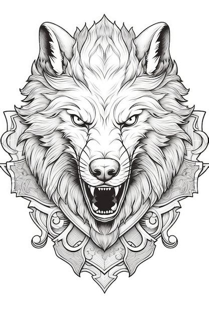 premium ai image  wolf   crest   banner   word wolf