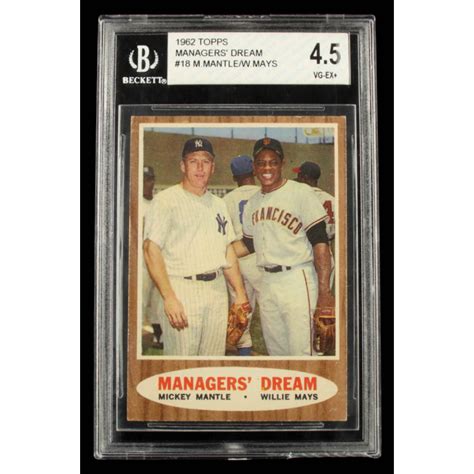 Mickey Mantle Willie Mays Topps Managers Dream Bgs