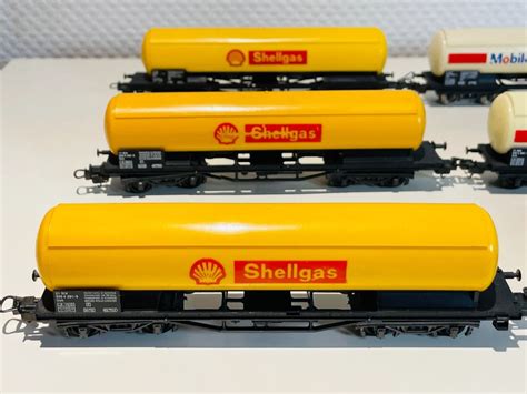 Lima H Modeltrein Goederenwagon Shellgas En Mobil Oil