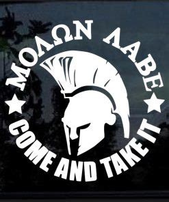 Spartan Helmet Molon Labe Window Decal Sticker A Made In Usa