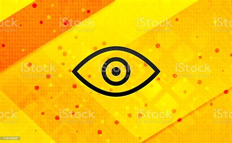 Eye Icon Abstract Digital Banner Yellow Background Stock Illustration Download Image Now