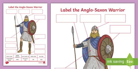 Label The Anglo Saxon Warrior Twinkl Ks Twinkl