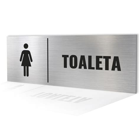 TABLICZKA TOALETA WC DAMSKA 20x7 5 ALUMINIOWA Tabliczka Toaleta Męska