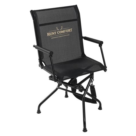 Hunt Comfort Portable Swivel Hunting Chair Black Black Sportsman