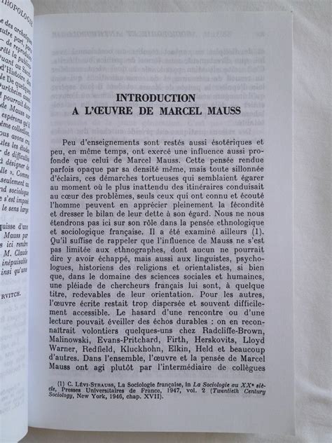 Sociologie Et Anthropologie Marcel Mauss Ebay