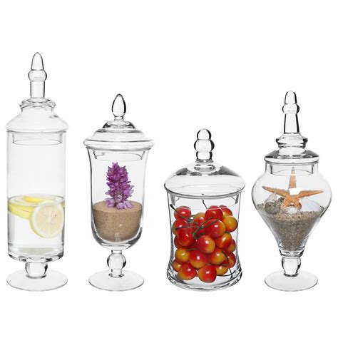 Buy Myt Clear Glass Apothecary Jars With Lids Decorative Wedding