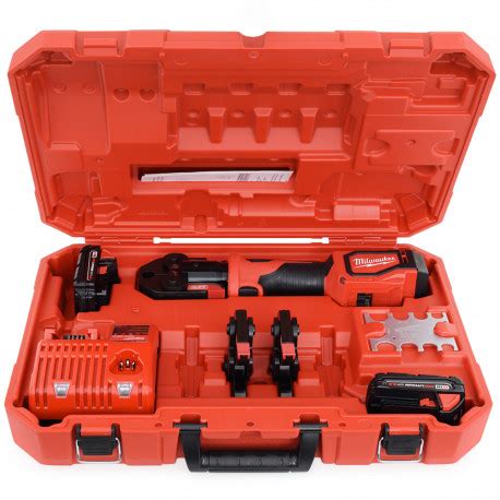 Milwaukee 2674-22C, M18 Short Throw Press Tool Kit w/ PEX Crimp Jaws ...