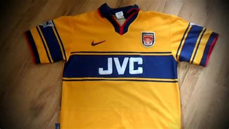 Ian Wright Arsenal Yellow Jvc Away Football Shirt Jersey Nike