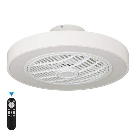 Jushua 20 In Led Indoor White Smart Enclosed Ceiling Fan Light With