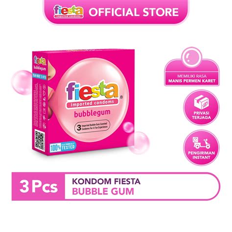 Jual Kondom Fiesta Bubble Gum Isi 3 Pcs Aroma Manis Permen Karet