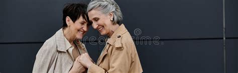 Two Mature Beautiful Women Walking Side Stock Image Image Of Professional Banner