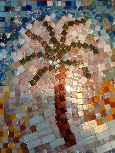 Mosaic Using Recycled Glass Tiles And Beads Recycled Glass Tile Mosaic Glass Tile