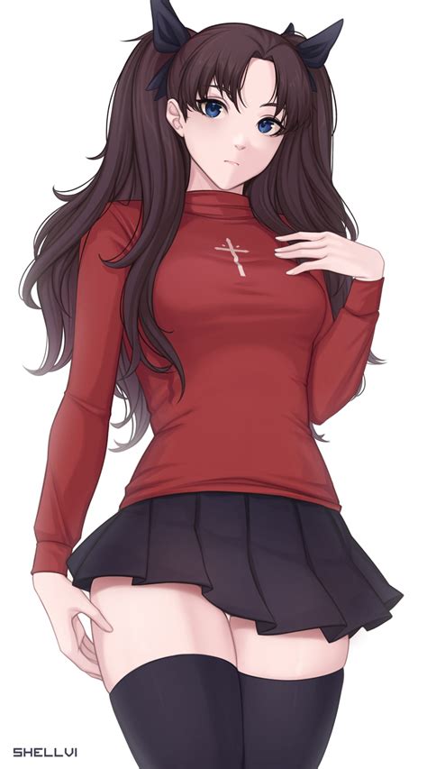 Tohsaka Rin Fate And 1 More Drawn By Shellvi Danbooru