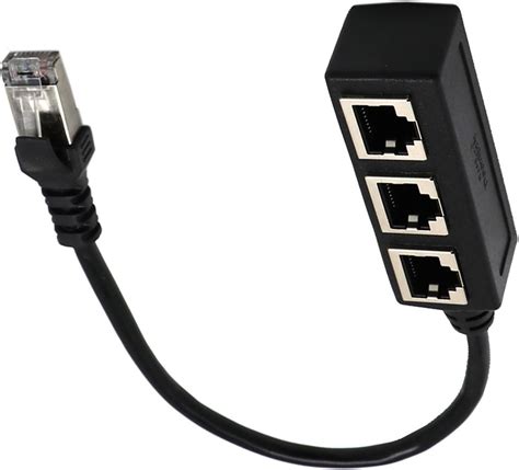 Câble Répartiteur Ethernet Rj45 Rj45 1 à 3 Ports Femelles Adaptateur Adaptateur De Câble D