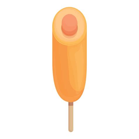 Hot food icon cartoon vector. Corn dog stick 14384797 Vector Art at ...