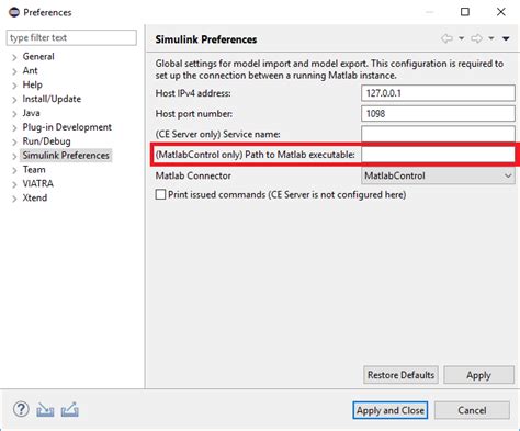 Matlab Connectors