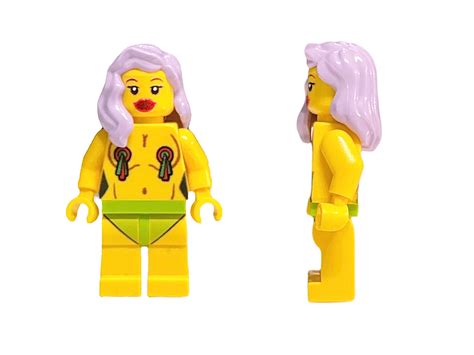 Naked Minifigures With Nipple Bobble Yellow Torso Belly Dancer