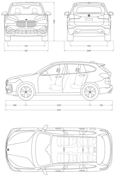 Bmw X1 2019 Blueprint Download Free Blueprint For 3d Modeling