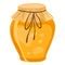 Honey Glass Pot Full Of Honey And A Honey Ladle Stock Illustration