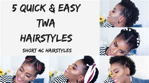 5 Quick And Easy Hairstyles For Short Natural Hair Twa South African Natural Hair Blogger