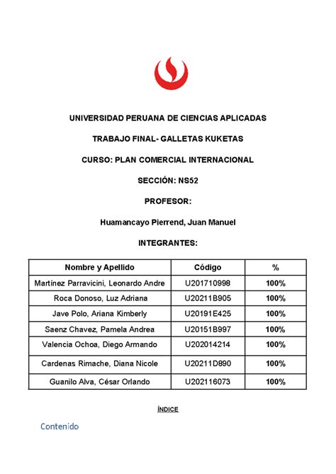 Trabajo Final Plan Comercial G Universidad Peruana De Ciencias