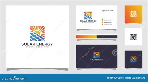 Symbol Sonne Solarenergie Logo Design Vorlage Und Visitenkarte Design