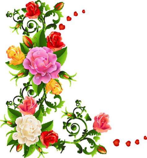 Corners Corners Edges Flower Corner Border Design 600x648 Png