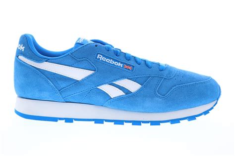 Reebok Classic Leather Fv9873 Mens Blue Suede Lace Up Lifestyle Sneake Ruze Shoes