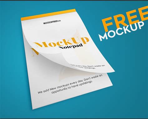 Notepad PSD Mockup Download for Free- DesignHooks