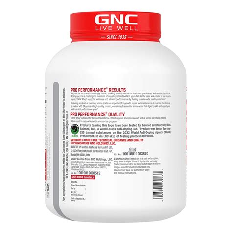 GNC Pro Performance 100 Whey Protein 4 4 Lb Online Best Prices