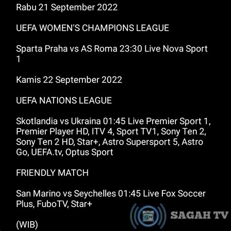 Sagahtvlive On Twitter Jadwal Siaran Langsung Pertandingan UEFA