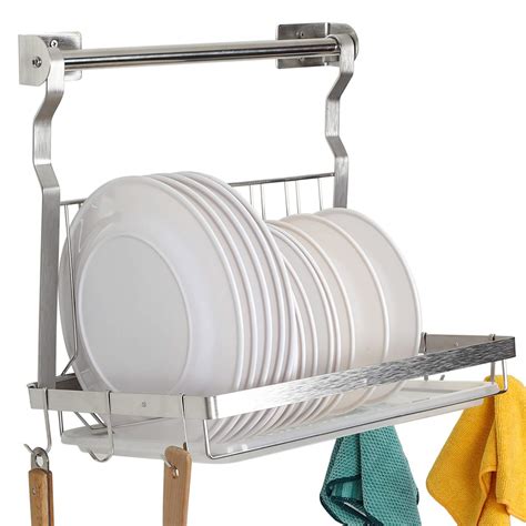 Tqvai Stainless Steel Hanging Dish Drainer Folding Dish Drying Rack