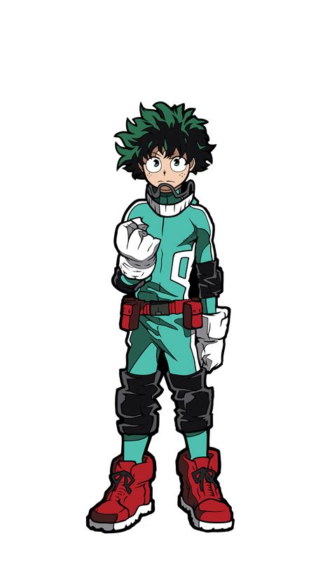 Deku Anime Superhero In Action Pose With Green Hair Free Png Png All