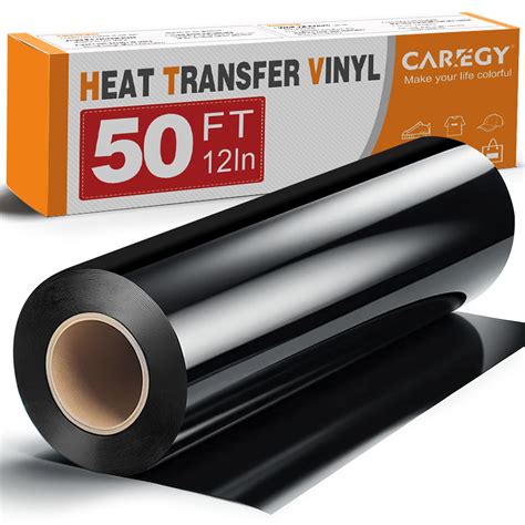 Buy Caregy Heat Transfer Vinyl Htv For T Shirts 12 Inches By 50 Feet