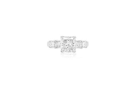 Gia 301 Carat Cushion Cut Diamond 3 Stone Engagement Platinum Ring At