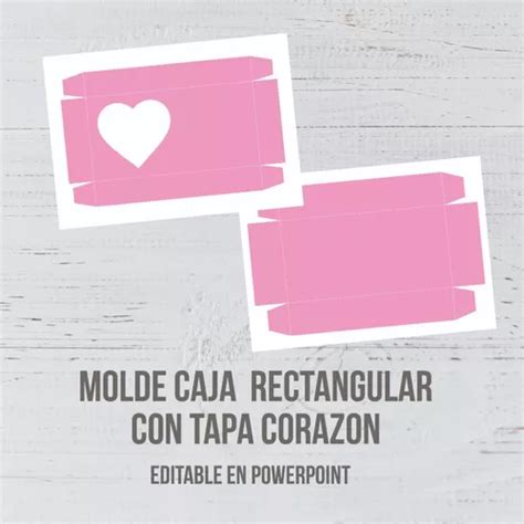 Molde Caja Rectangular Ventana Corazón Con Tapa editable LERU LERU