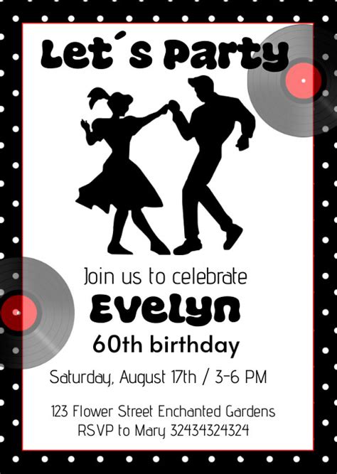 Lets Party 60th´ Birthday Invitation Template Postermywall