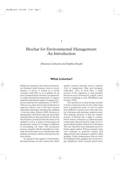 PDF Biochar For Environmental Management An Introduction DOKUMEN TIPS