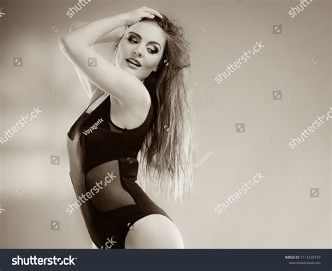 Portrait Sensual Woman Lingerie Long Hair Stock Photo Edit Now 1114239137