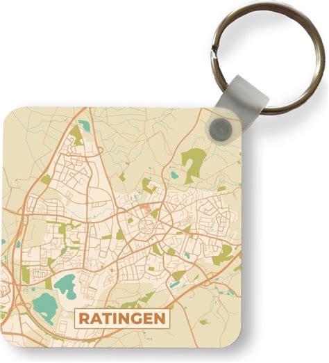 Sleutelhanger Uitdeelcadeautjes Plattegrond Ratingen Vintage