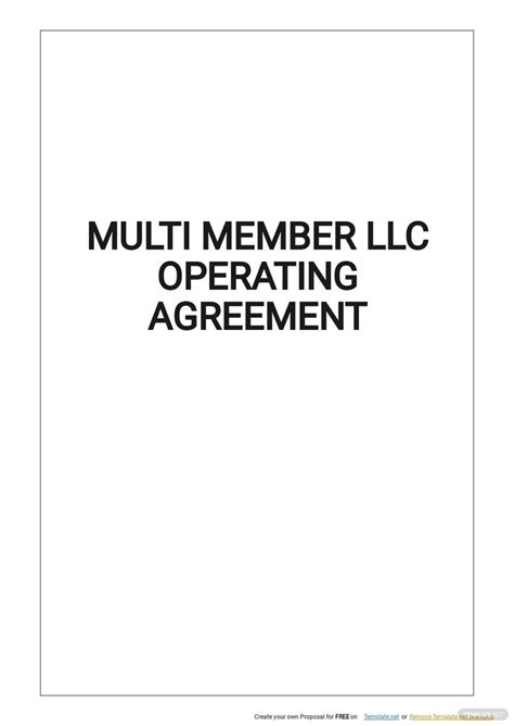 Free Simple Llc Operating Agreement Template Google Docs Word Pdf