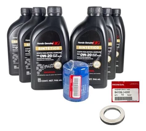 6 Lts Aceite Sintetico Y Filtro Orig Honda Accord 2017 2018